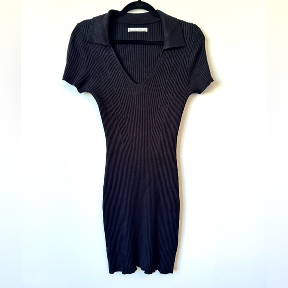 Abercrombie & Fitch Black Polo Ribbed Knit Mini Dress - Size S - Picture 10 of 11